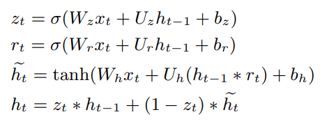 GRU更新公式